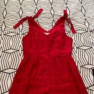 Red Linen summer dress